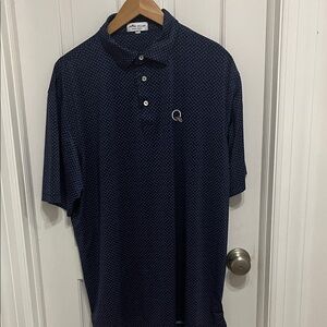 Peter Millar Summer Comfort Men’s Polo –
Navy Blue Micro Paisley Golf Shirt